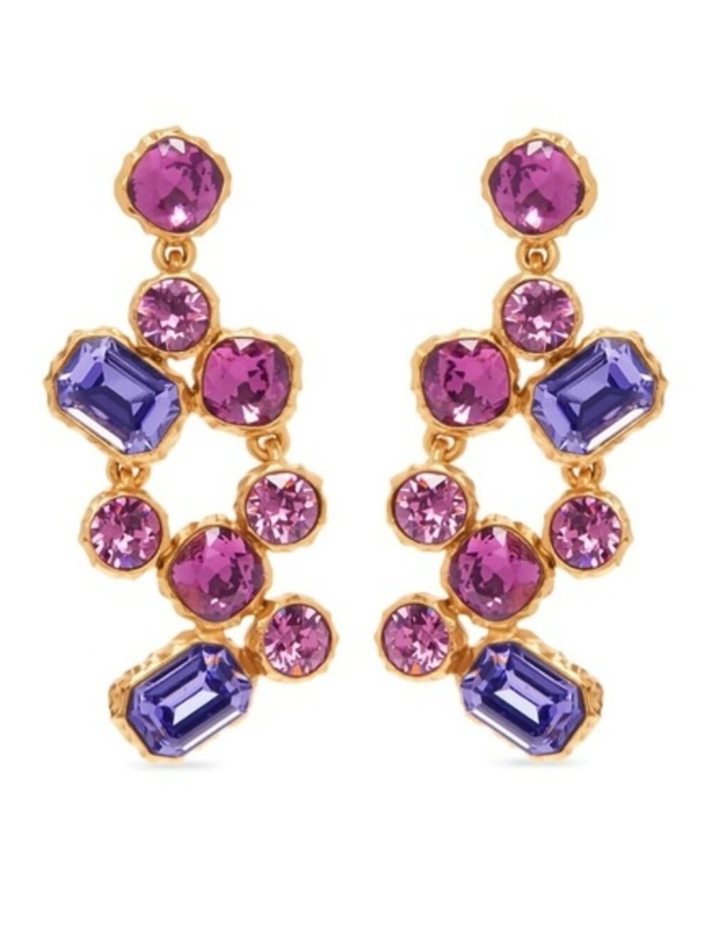 Oscar de la Renta Crystal Scramble drop earrings
